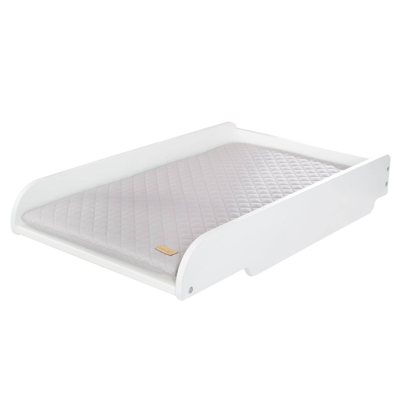 Plan À Langer Pour Lit Bébé + Matelas À Langer Déperlant Roba Style Blanc / Gris Argenté
