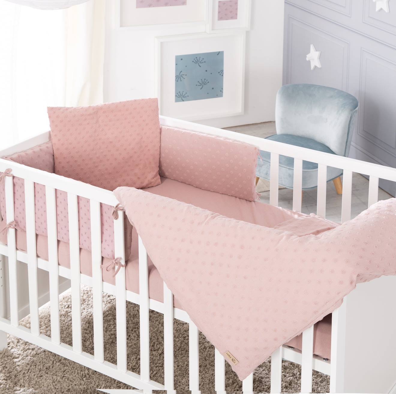 Parure De Lit Bébé Et Enfant En Coton Bio 4 Pièces Lil Planet Rose Pastel