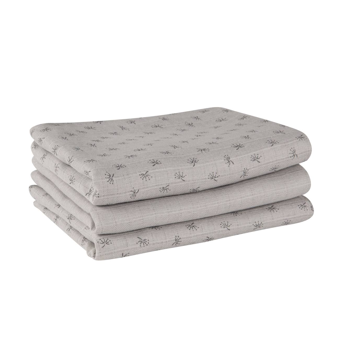 Lot De 3 Langes En Coton Bio Lil Planet Gris Argenté