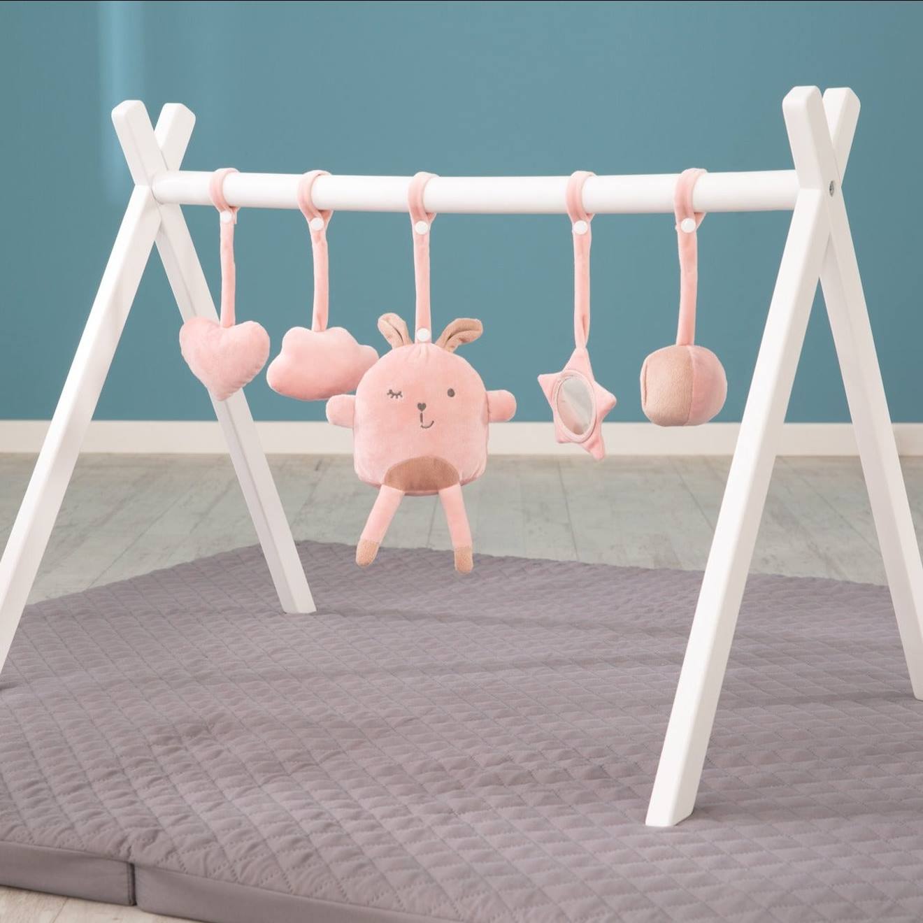 Arche D’éveil Bébé 0-6 Mois – Mobile Suspendu Avec Hochet, Couinement Et Boîte à Musique – Pour Berceau, Poussette Et Siège Auto – Cadeau Sensoriel Fille Garçon