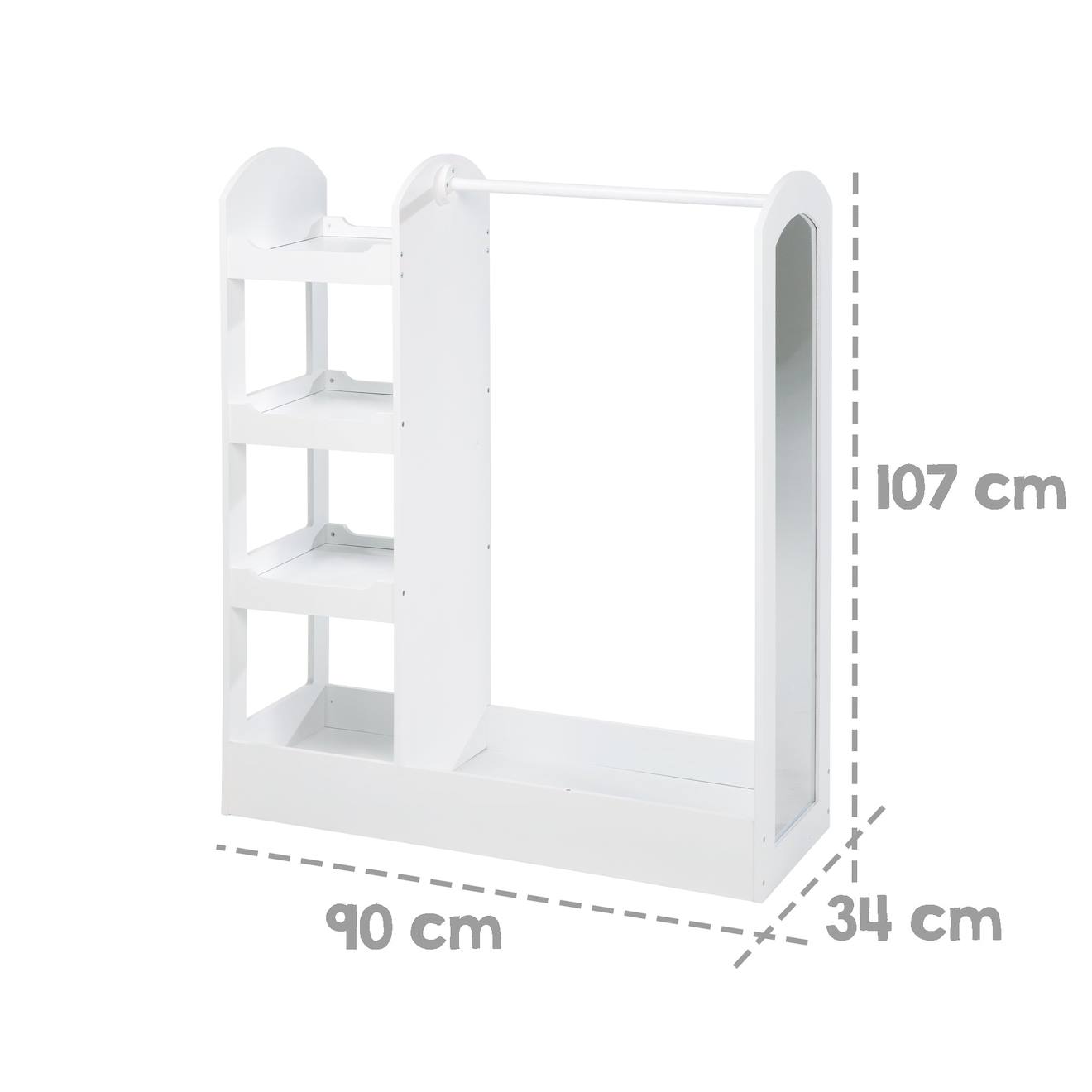 Roba - Portemanteau Bébé Avec Miroir, Penderie Et Étagères Blanc