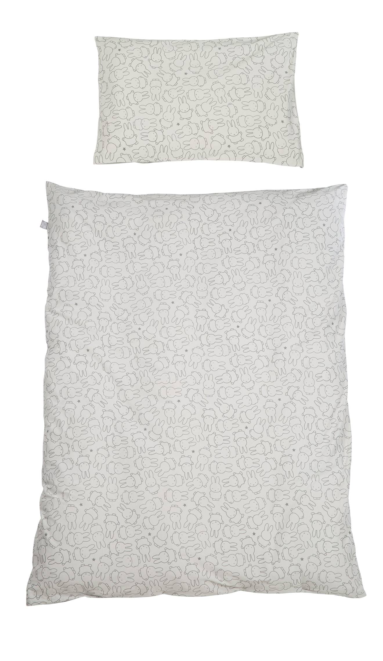 Parure De Lit Enfant En Coton 2 Pièces Imprimée Miffy® Gris / Lapin Miffy