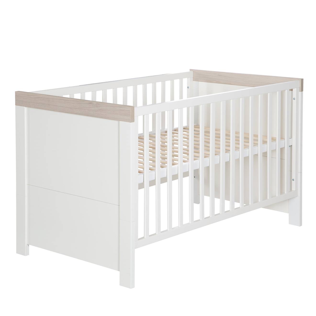 Roba - Lit Bébé Évolutif Convertible En Lit Junior Lucy Blanc Cassé / Luna Elm