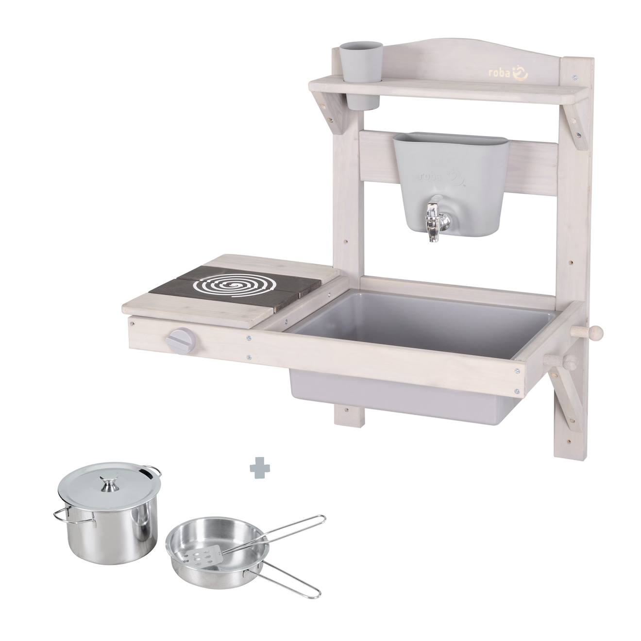 Cuisine Extérieure À Suspendre En Bois Fsc® + Accessoires Gris