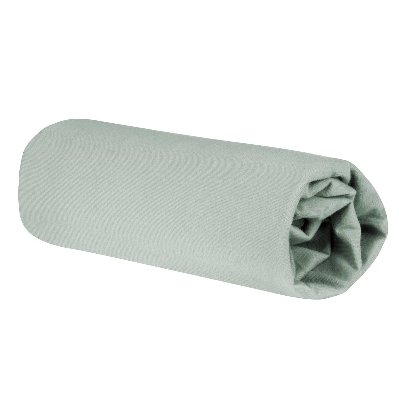 Drap Housse Extensible 60x120 - 70x140 En Coton Bio Safe Asleep® Vert Givré