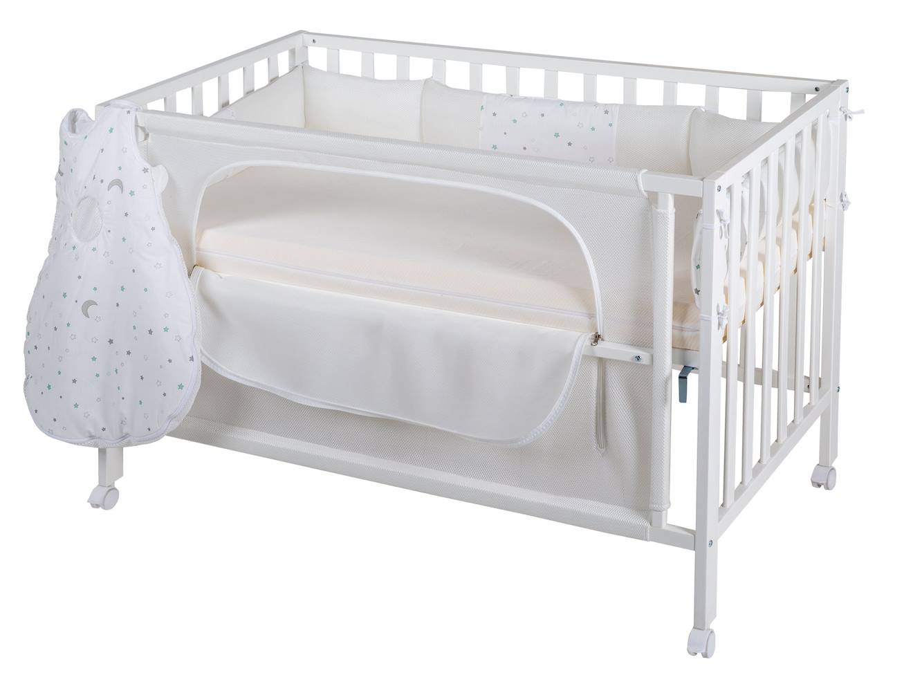 Lit Cododo Complet Avec Matelas Respirant Et Accessoires Sternenzauber Blanc