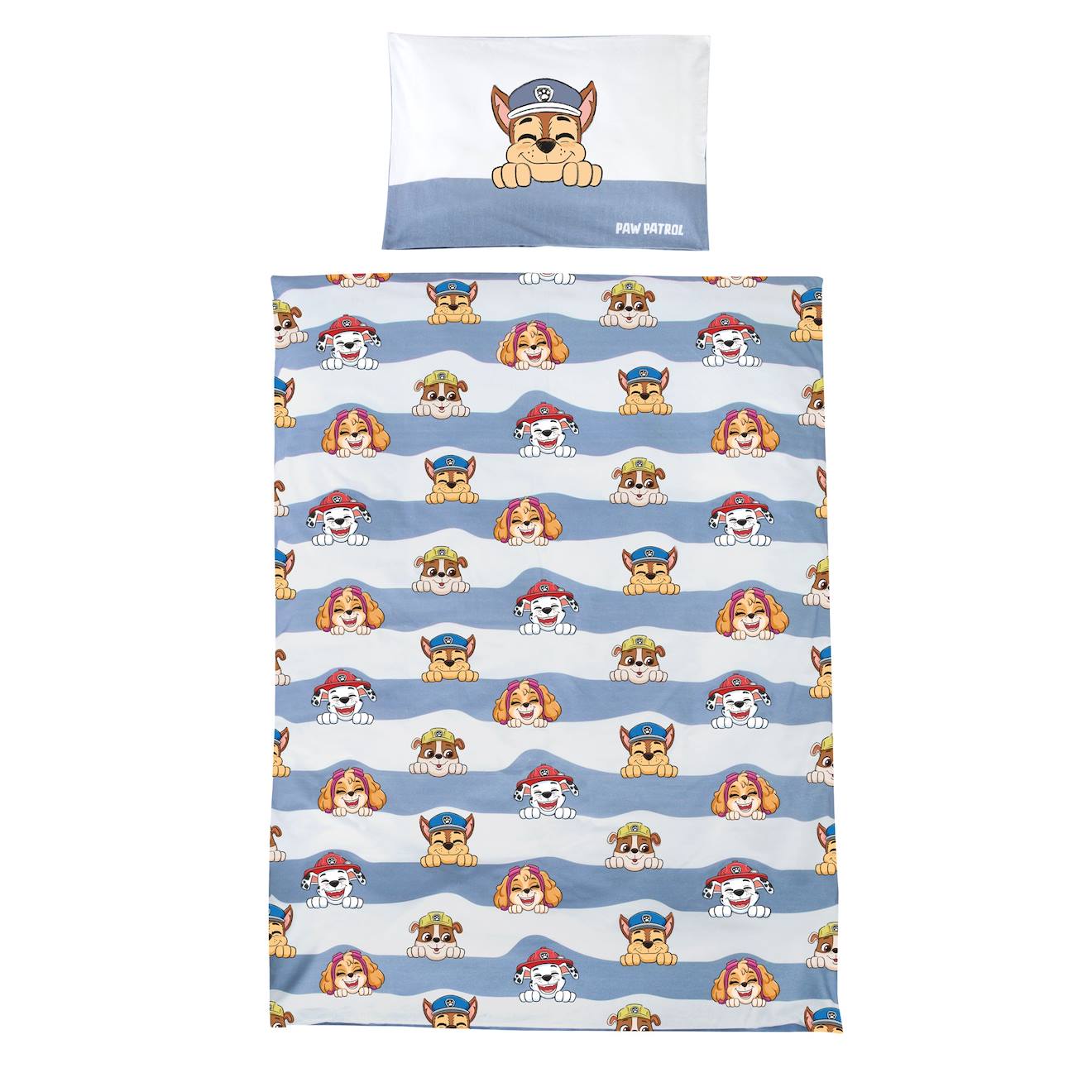 Parure De Lit Bébé Et Enfant En Coton 2 Pièces Pat Patrouille Bleu Imprimé Pat' Patrouille