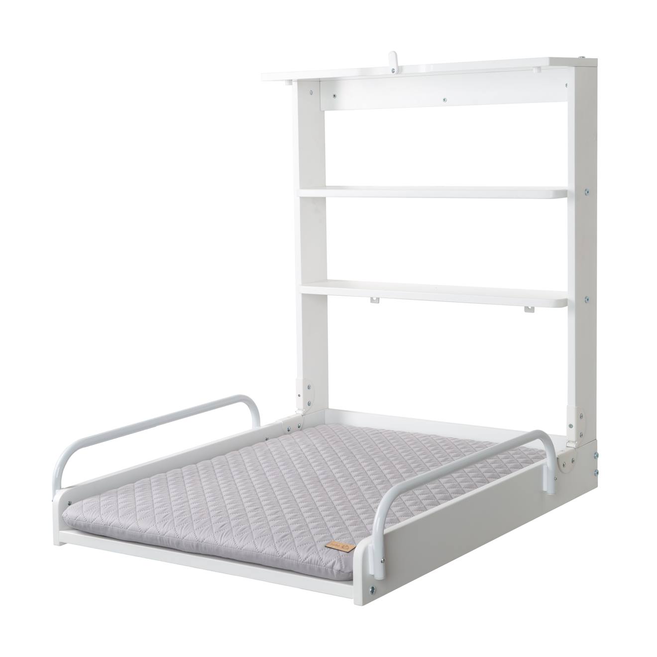 Table À Langer Murale Pliante + Matelas À Langer Déperlant Roba Style Blanc / Gris Argenté