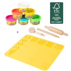 Jouet-Activités artistiques et musicales-Kit créatif Play-Doh 6 pâtes à modeler + tapis et accessoires