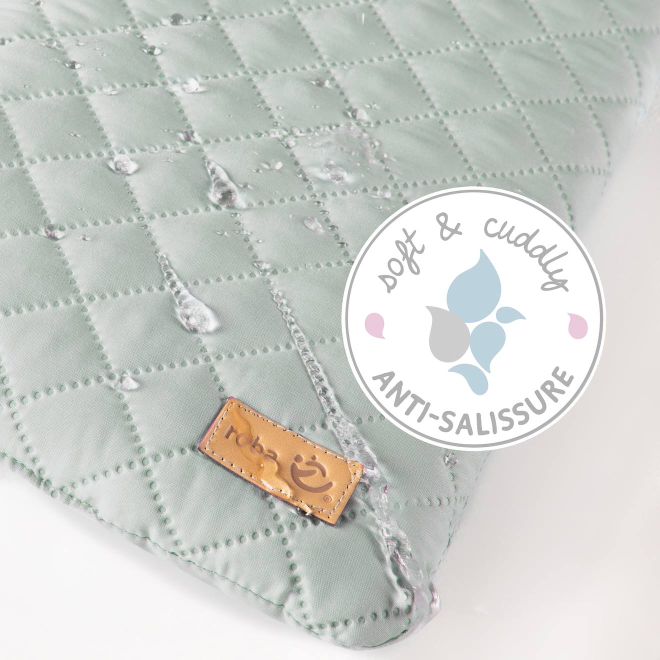 Matelas À Langer Déperlant Et Nettoyable Roba Style Vert Givré (Roba) - Image 2