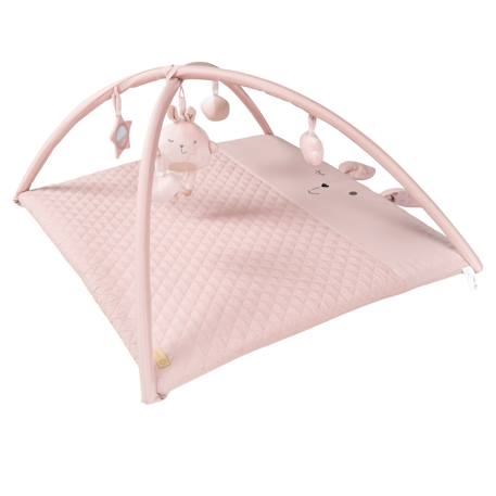 Roba - Tapis d'éveil 85x75 avec arches et 5 jouets - rose