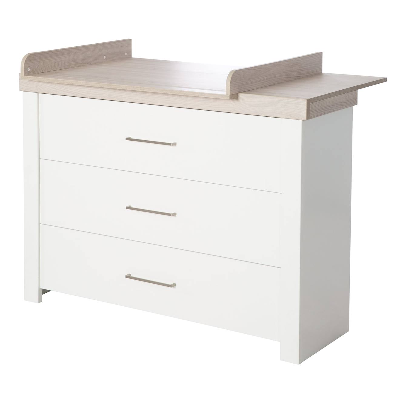 Commode À Langer Évolutive 3 Tiroirs Lucy Blanc Cassé / Décor Bois Luna