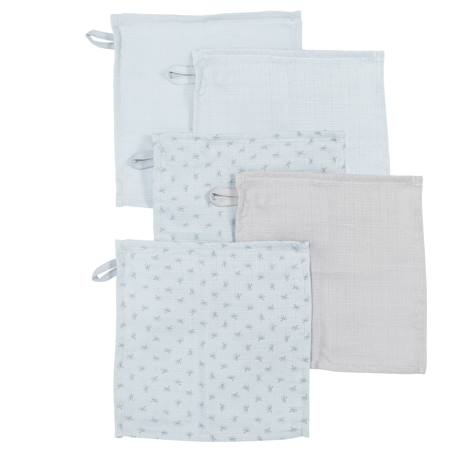 Lot de 5 gants de toilette débarbouillettes en coton bio lil planet  - vertbaudet enfant