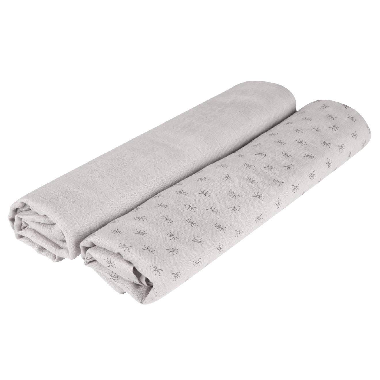 Roba - Lot 2 Serviettes D'allaitement En Coton Bio Lil Planet Gris Argenté