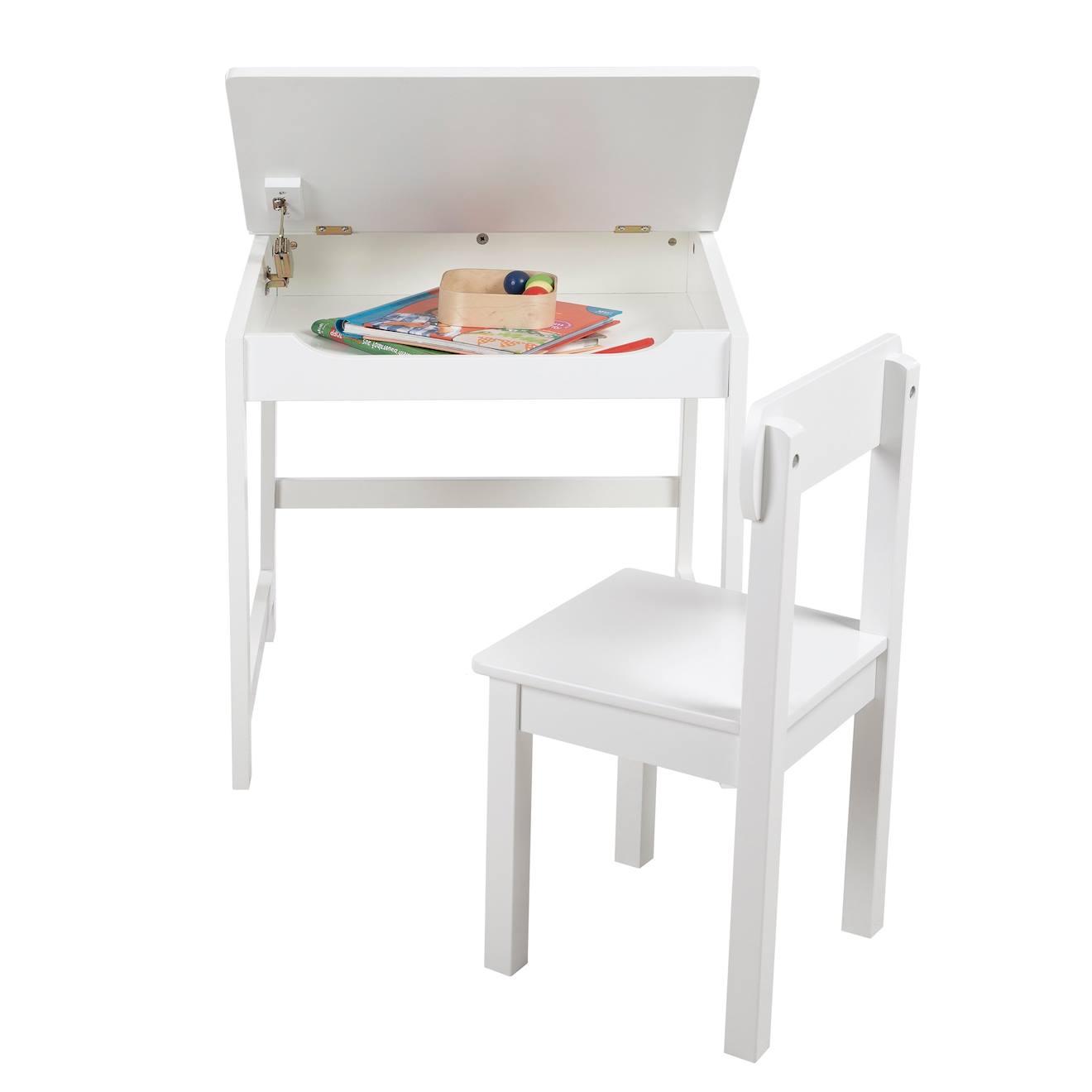 Bureau Bébé Et Enfant Roba Avec Chaise - Pupitre D'École Blanc Avec Rangement