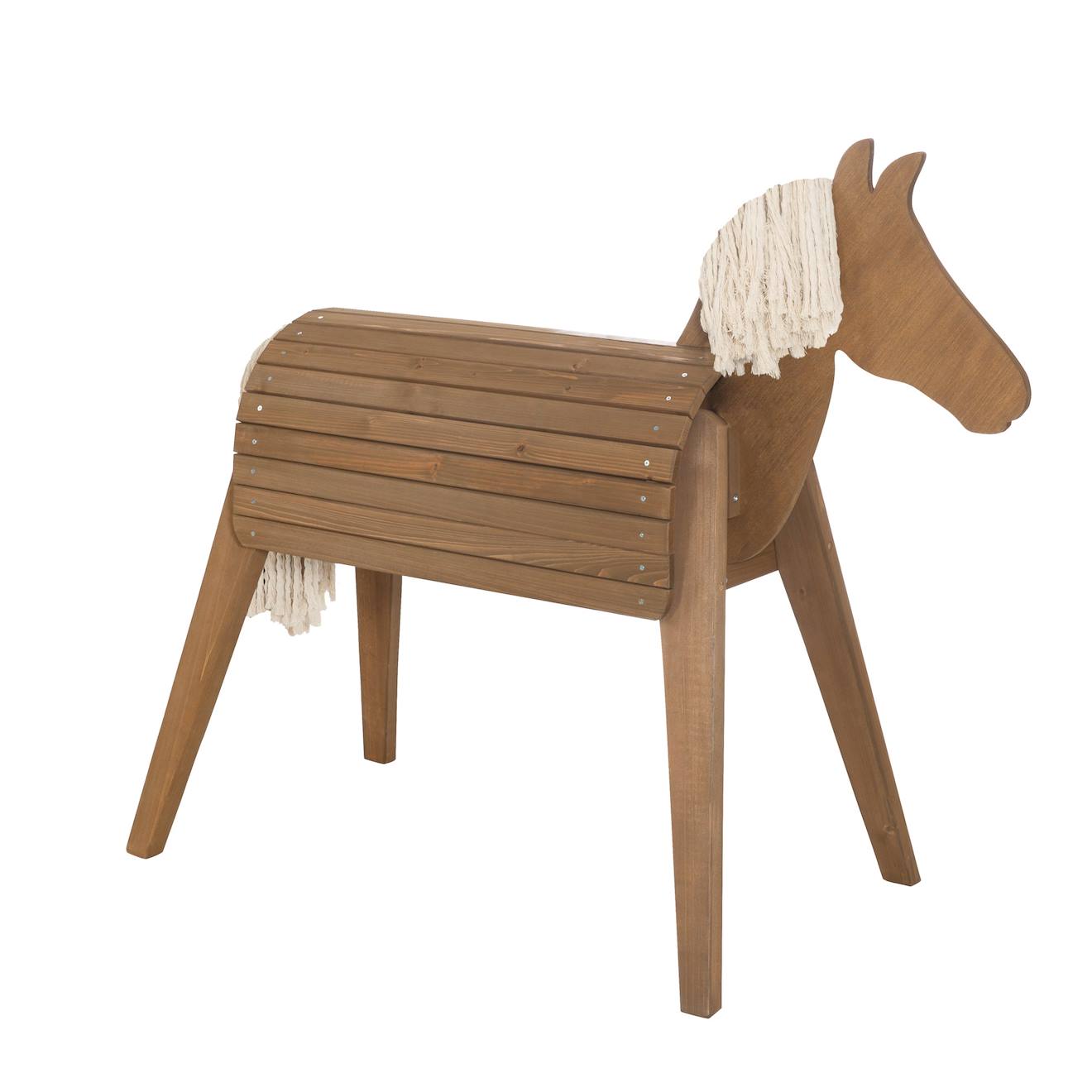 Cheval De Jardin Pour Enfant En Bois Massif Teck
