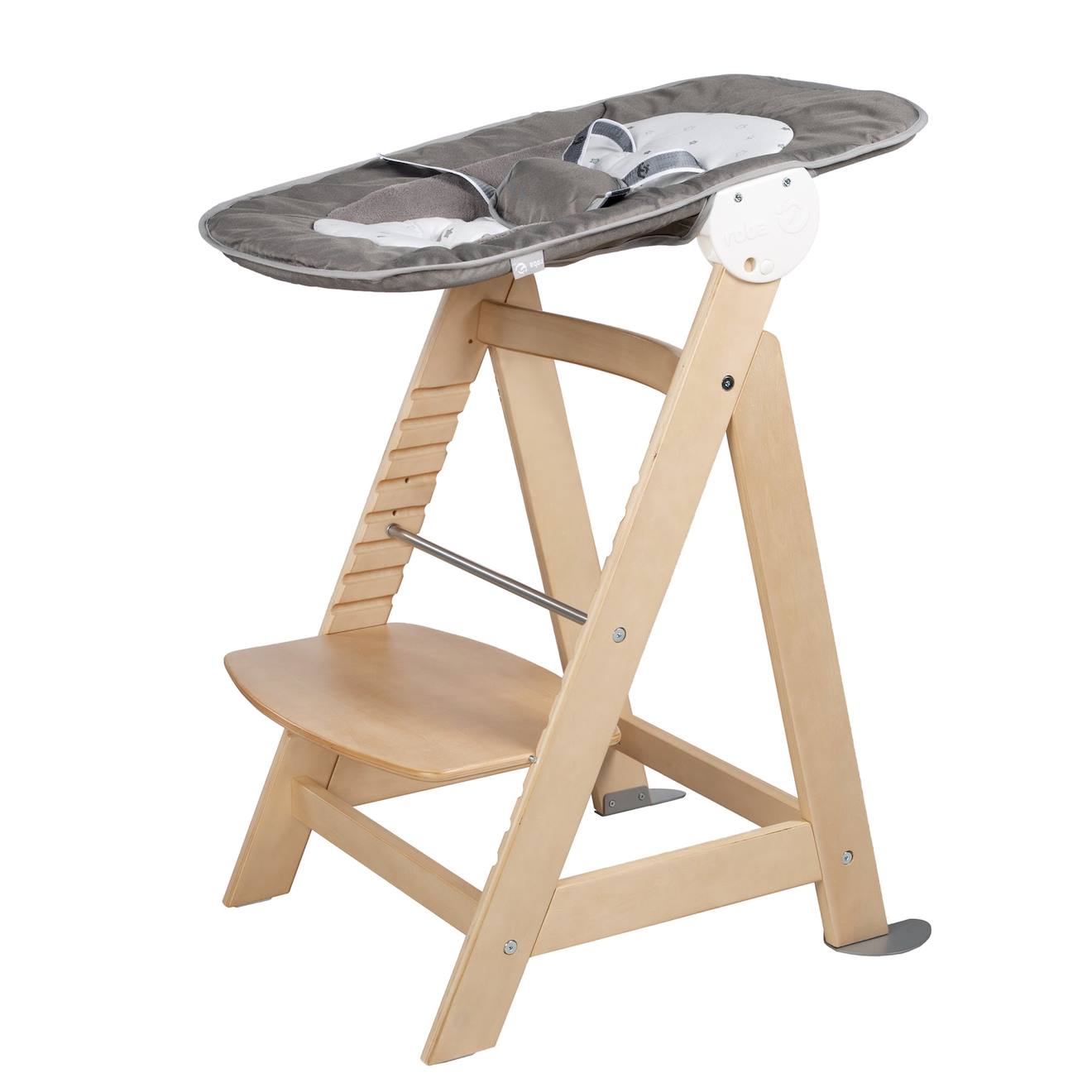 Chaise Haute Évolutive Born Up Avec Transat Inclinable Sternenzauber Naturel - Petites Étoiles (Roba) - Image 1