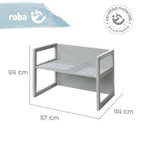 Table convertible en banc évolutif à 2 hauteurs d'assise Beige+Blanc+Gris 17 - vertbaudet enfant 