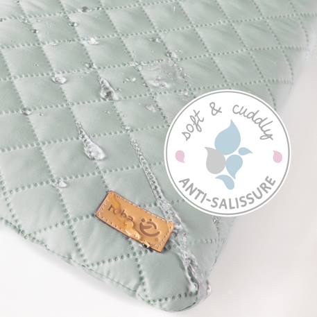 Parc bébé hexagonal sur roulettes + tapis déperlant roba style Blanc - gris argenté+Blanc - vert givré 12 - vertbaudet enfant 