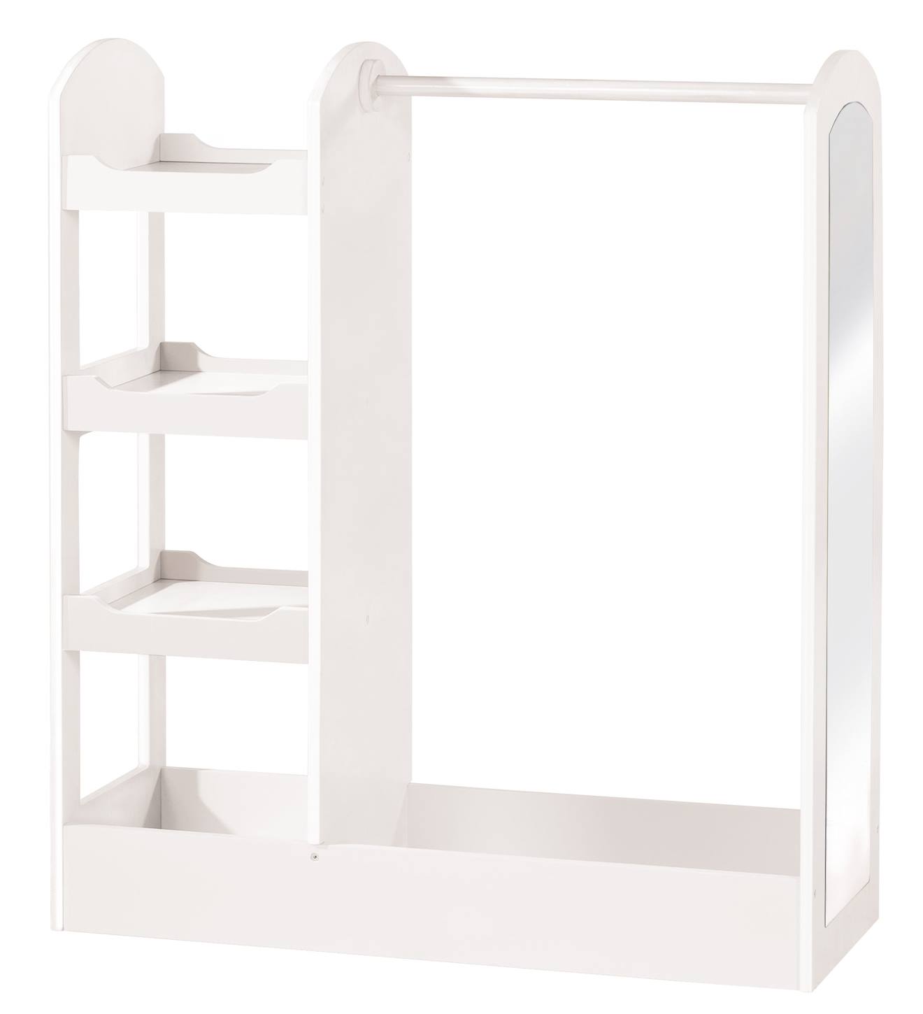 Portemanteau Bébé Avec Miroir, Penderie Et Étagères Blanc