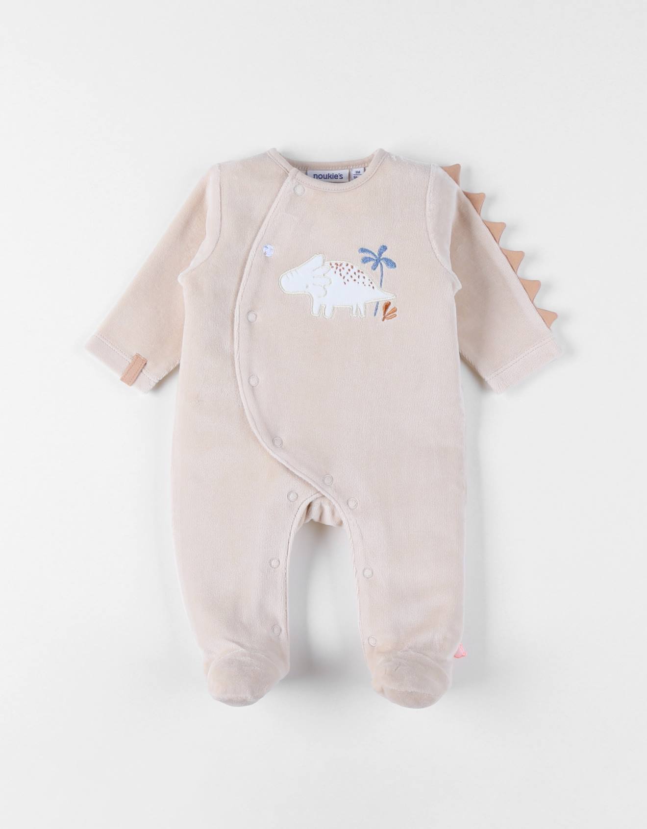 Noukies - Pyjama Bébé Velours Brodé Marron