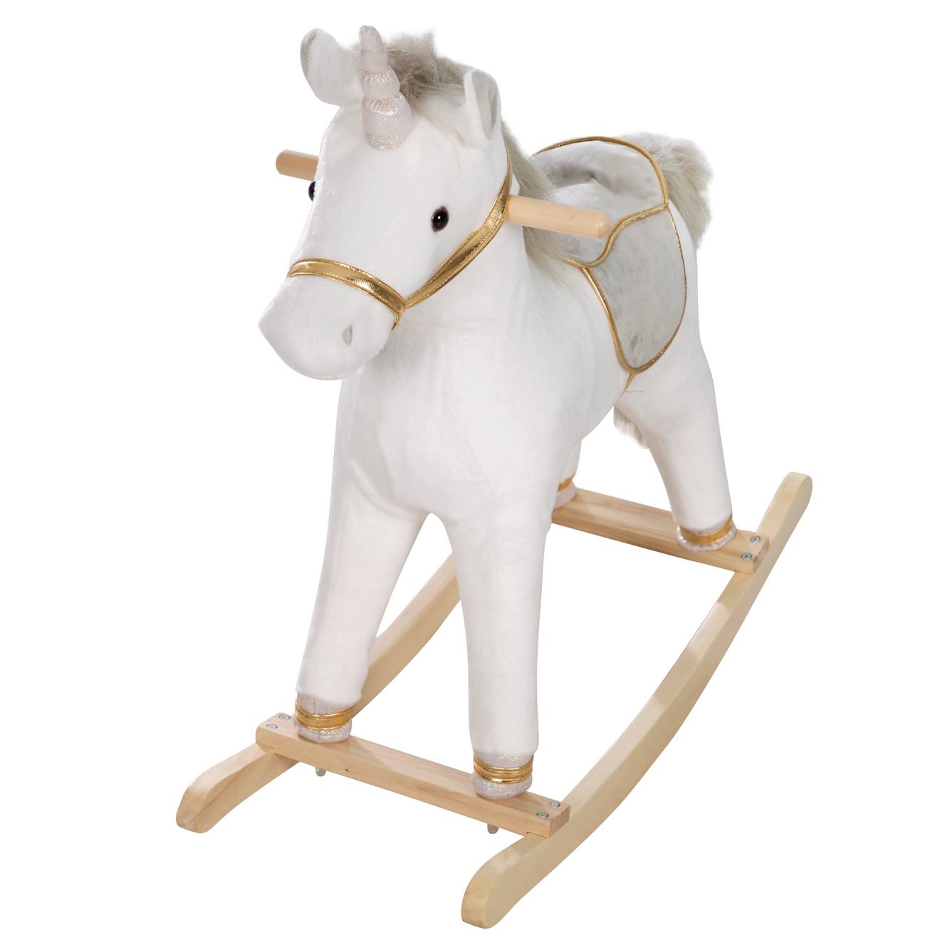 Roba - Licorne À Bascule Avec Selle Et Bride Blanc / Argenté