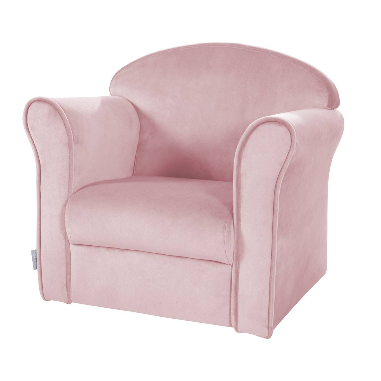 Roba - Fauteuil Club En Velours Avec Accoudoirs Arrondis Lil Sofa Rose Pastel