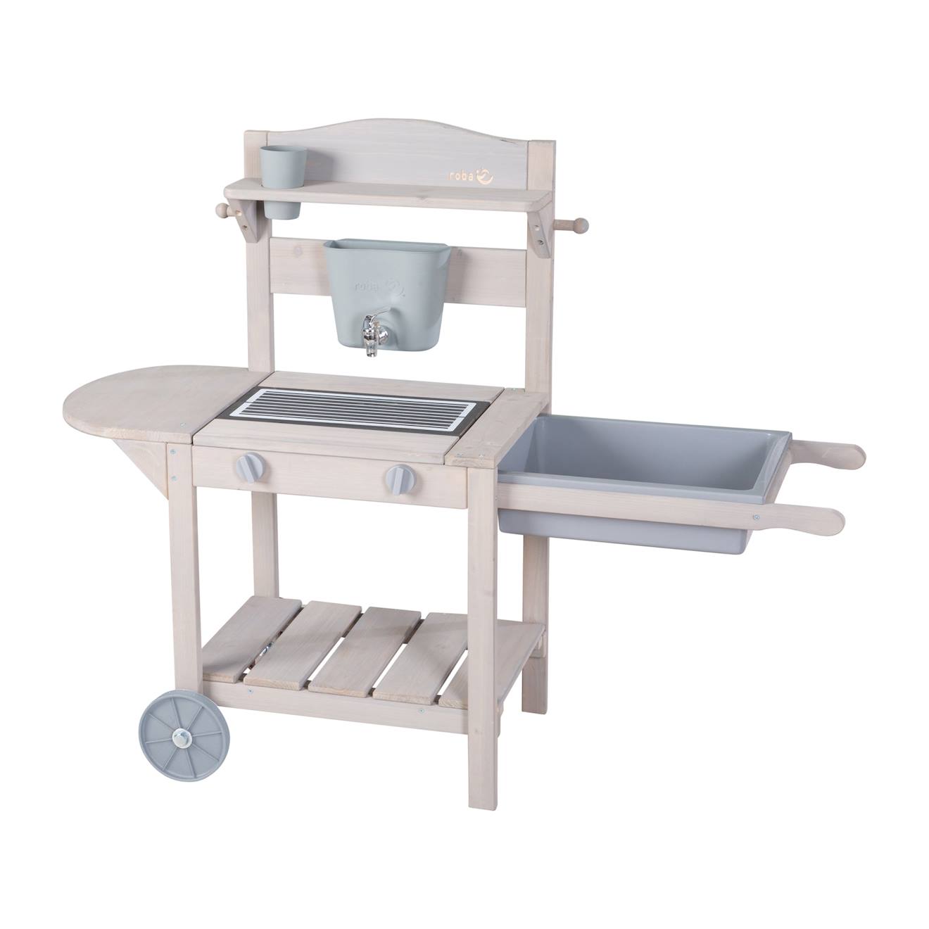 Cuisine Extérieure Pour Enfant Avec Barbecue En Bois Fsc® Gris