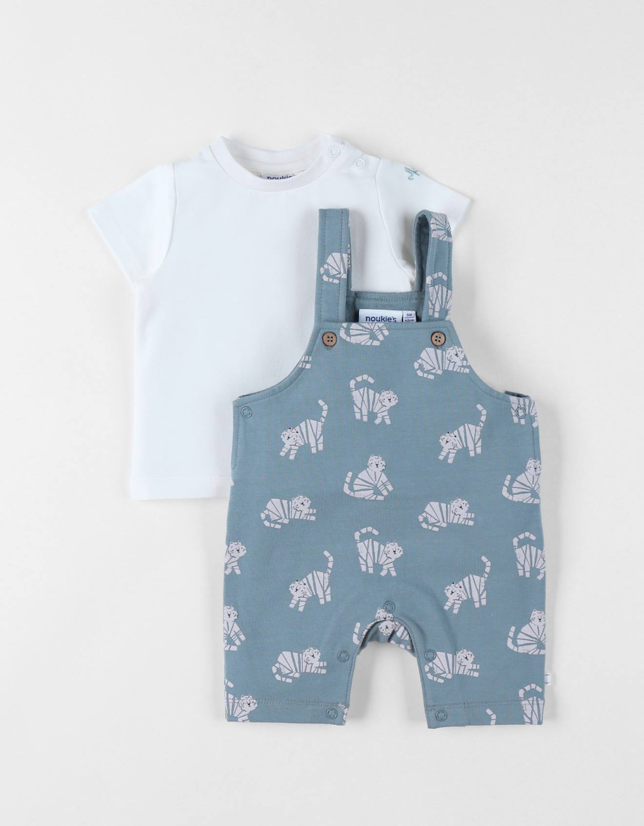 Ensemble Salopette Avec T-shirt Molleton Vert