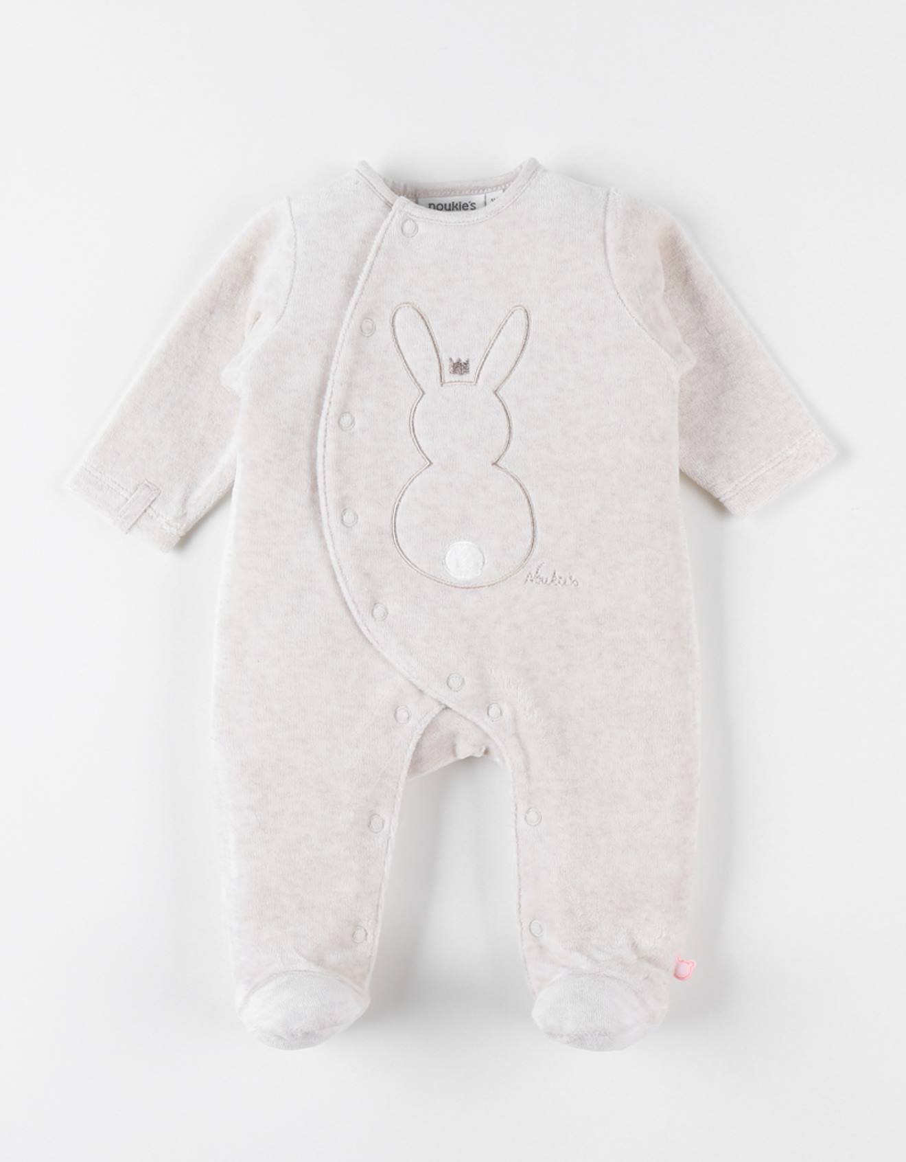 Noukies - Pyjama 1 Pièce Lapin En Velours Beige