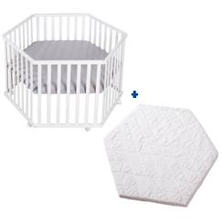 Parc bébé hexagonal + tapis déperlant et matelas déhoussable roba style  - vertbaudet enfant
