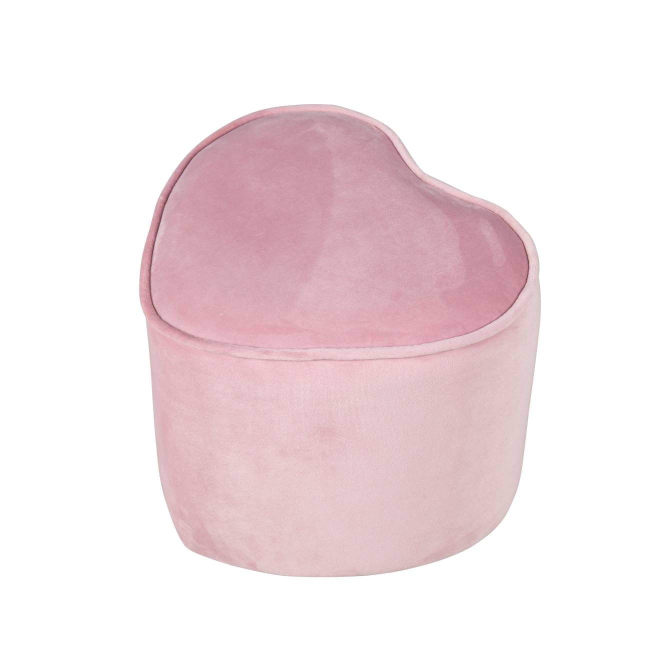 Tabouret Pouf En Velours Et Bois Lil Sofa Rose Pastel / Coeur