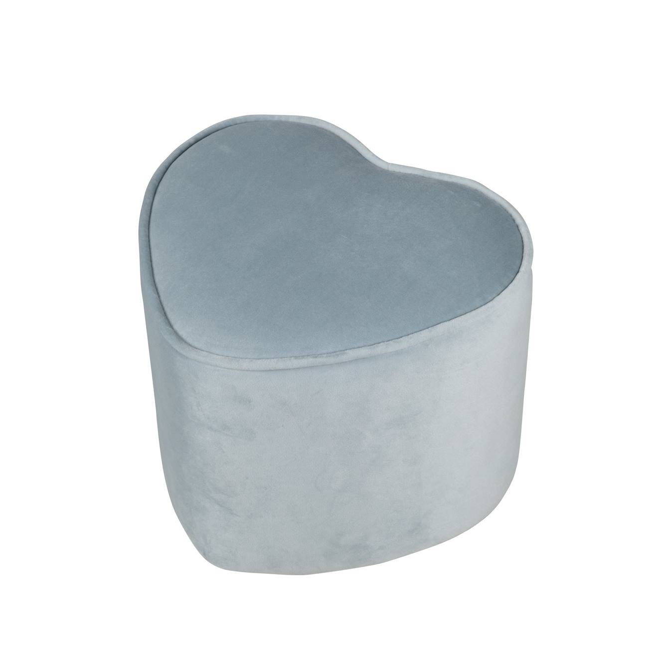 Tabouret Pouf En Velours Et Bois Lil Sofa Bleu Clair / Coeur