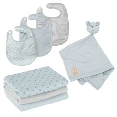 Puériculture-Repas-Set de 3 bavoirs en coton bio + 3 langes + 1 serviette doudou lil planet