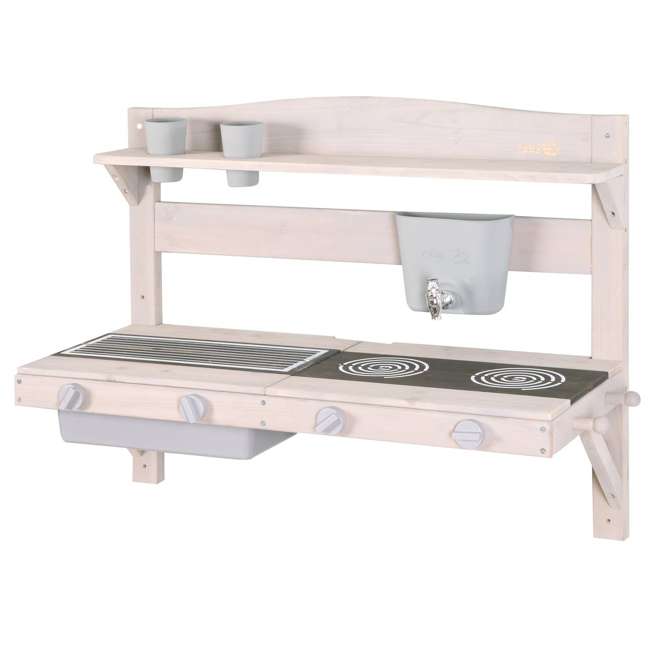 Cuisine Extérieure À Suspendre En Bois Fsc® + 2 Gobelets Gris