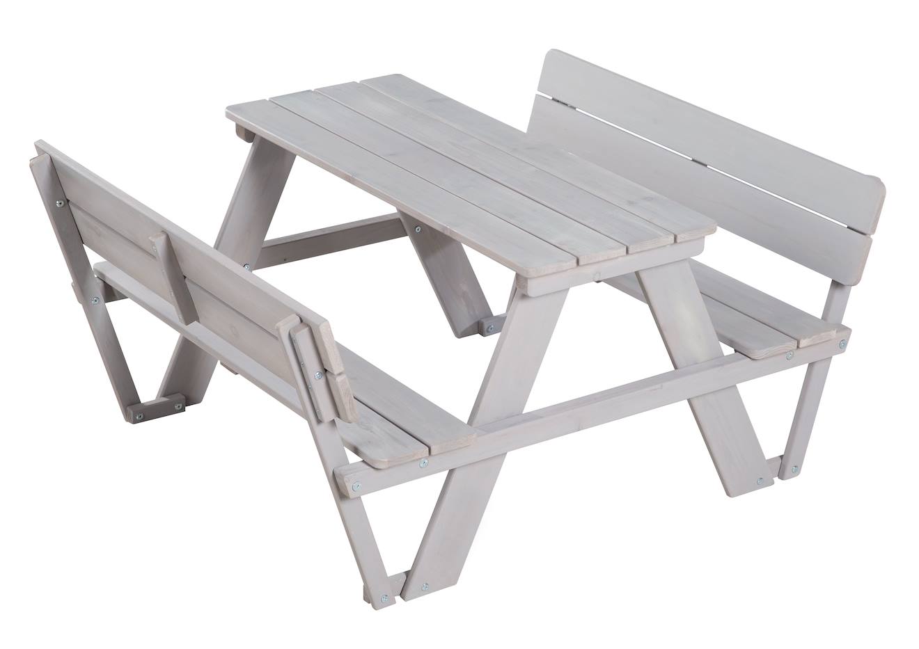 Table Pique-nique En Bois Massif 4 Places Gris