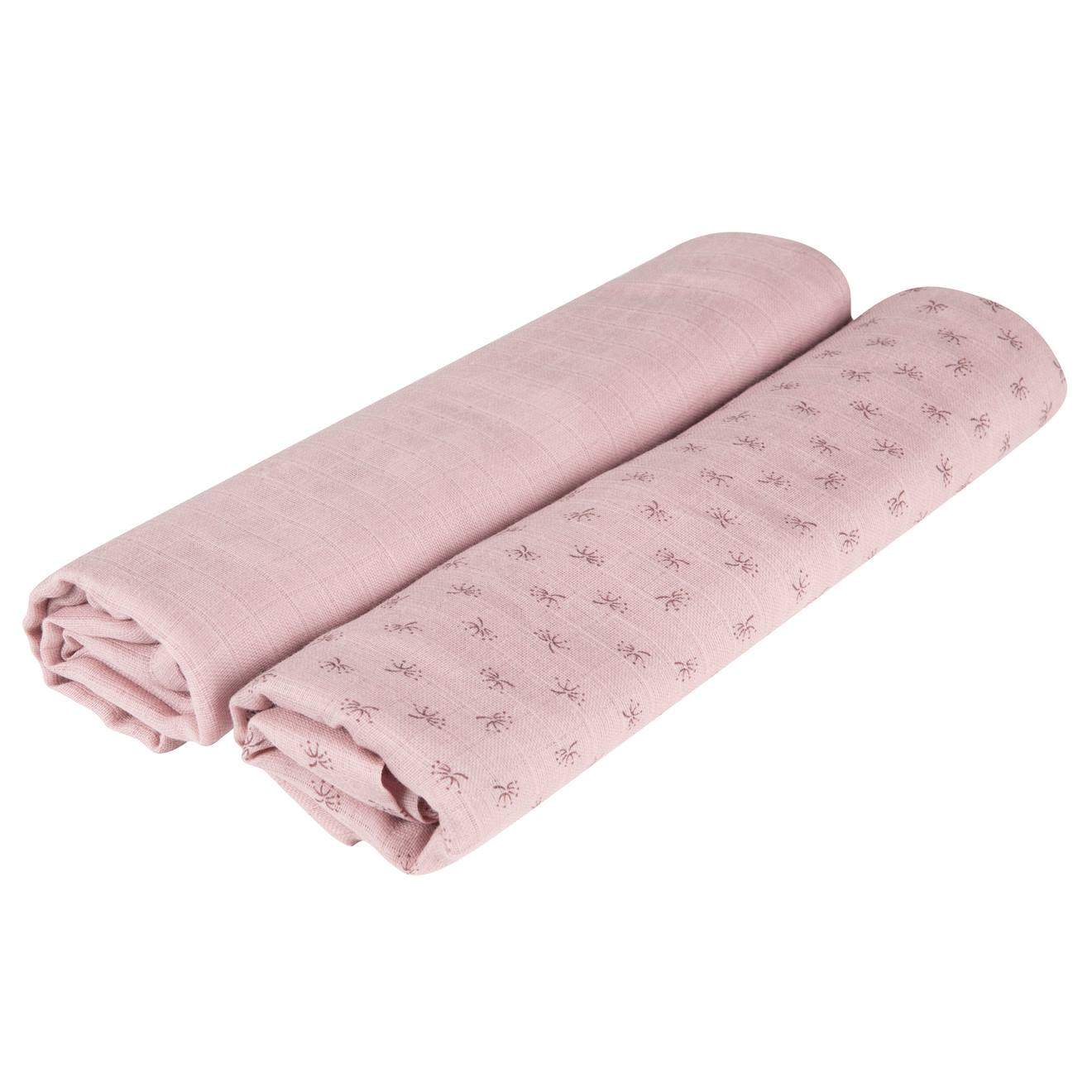Lot 2 Serviettes D'allaitement En Coton Bio Lil Planet Rose Pastel