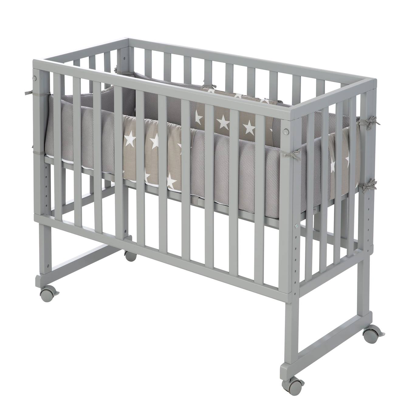 Berceau Cododo 3en1 Avec Matelas Et Accessoires Little Stars Gris Taupe