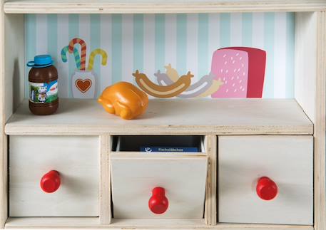 Marchande en bois avec horloge et tableau à craie mini shop Multicolore / sans accessoires 4 - vertbaudet enfant 