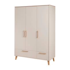 Chambre et rangement-Armoire bébé 3 portes et 2 tiroirs à fermeture douce jil