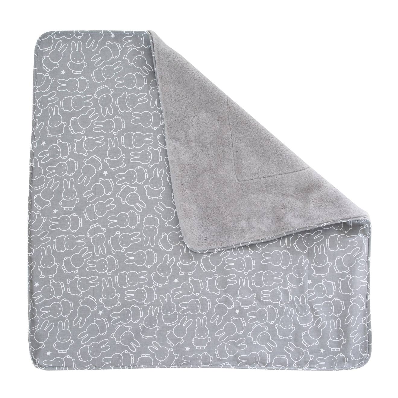 Roba - Couverture Douce En Coton Face Polaire Et Motifs Lapin Miffy® Gris / Motif Blanc