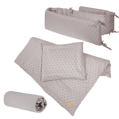 Parure de lit bébé et enfant en coton bio 4 pièces lil planet Bleu clair+Gris argenté+Rose pastel+Vert givré 8 - vertbaudet enfant 
