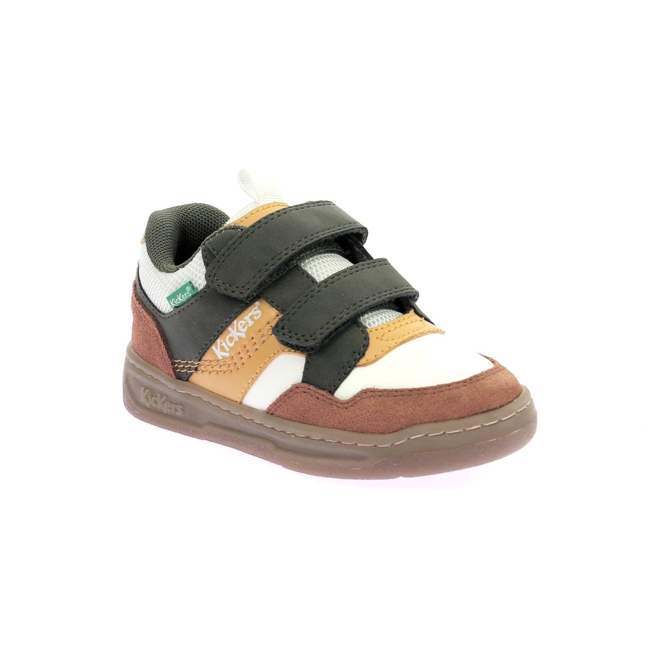 Kickers - Sneakers Basses Enfant Kickbiking Marron Blanc