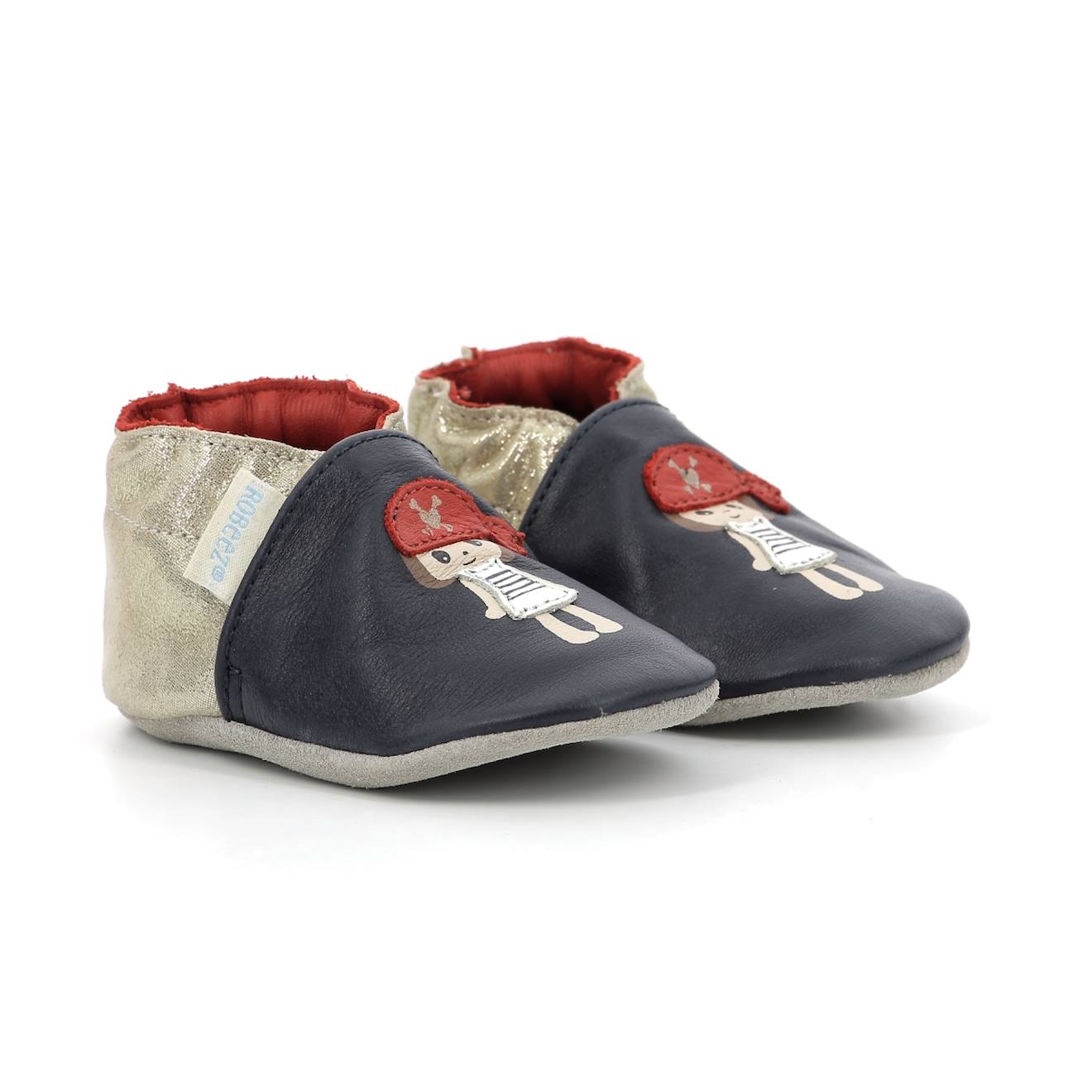 Chaussons Bébé Pirate Heart Marine Or