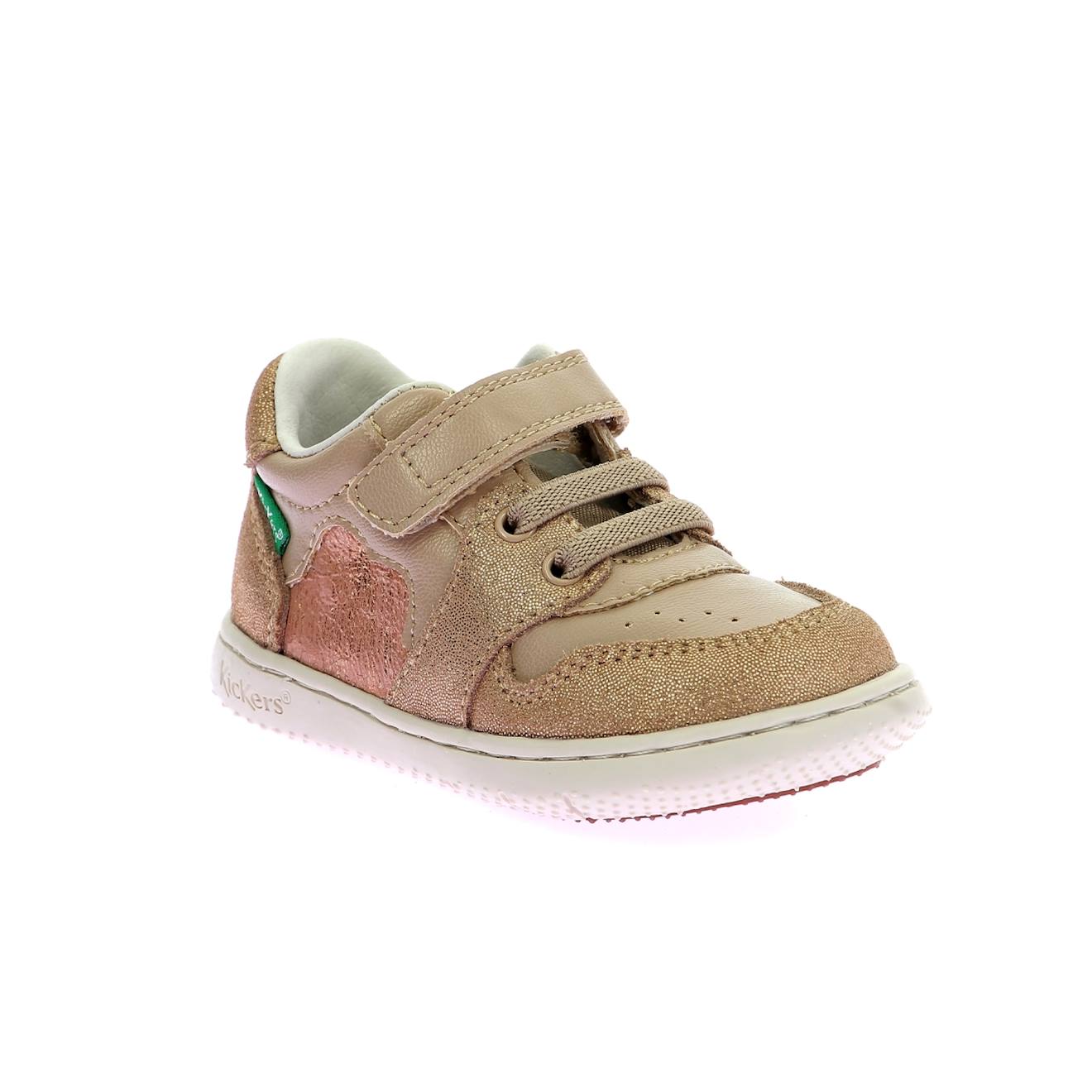 Kickers - Sneakers Basses Enfant Kickbrownie Beige Saumon