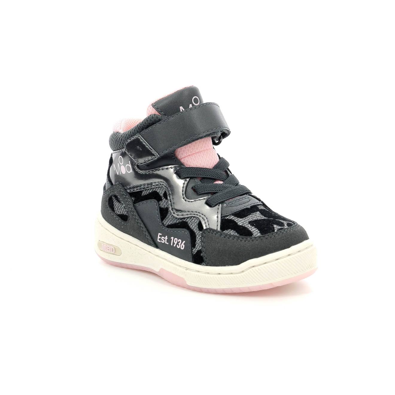 Sneakers Hautes Enfant Dealmooding Noir Leopard