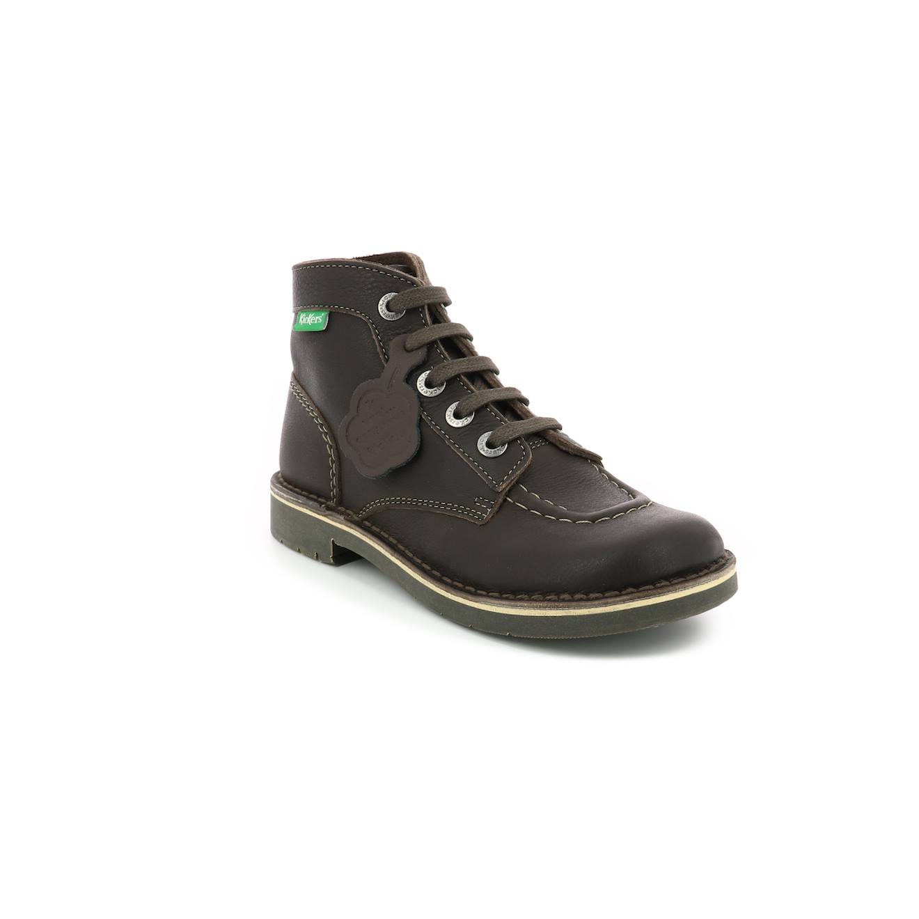Bottillons Enfant Kick Col Marron Fonce