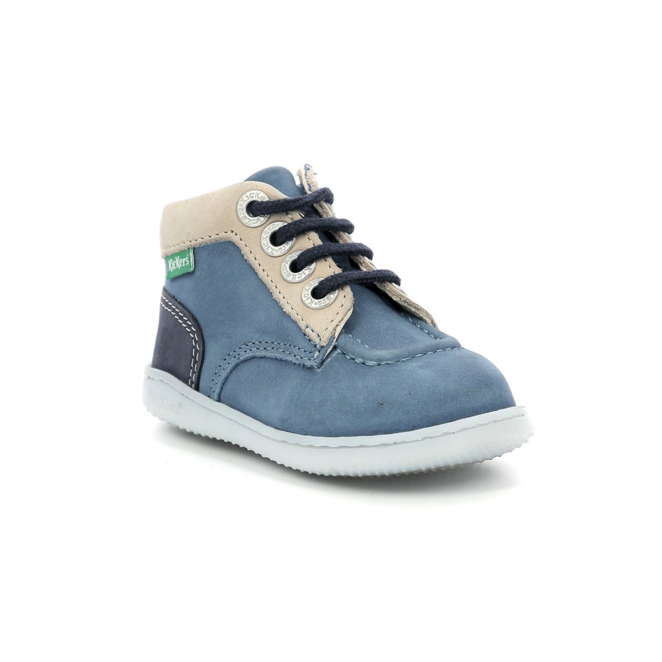 Kickers - Bottillons Bébé Kickiconic Bleu Beige Marine