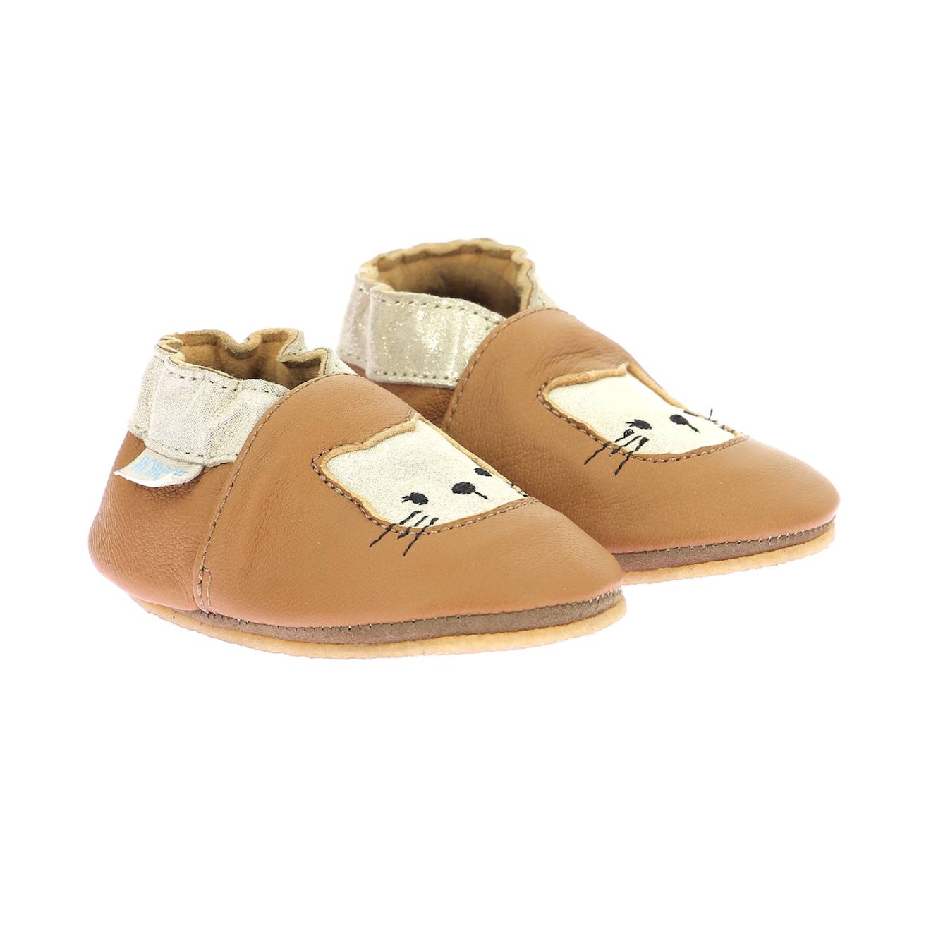 Chaussons Bébé Wild Kitten Semelle Crepe Camel