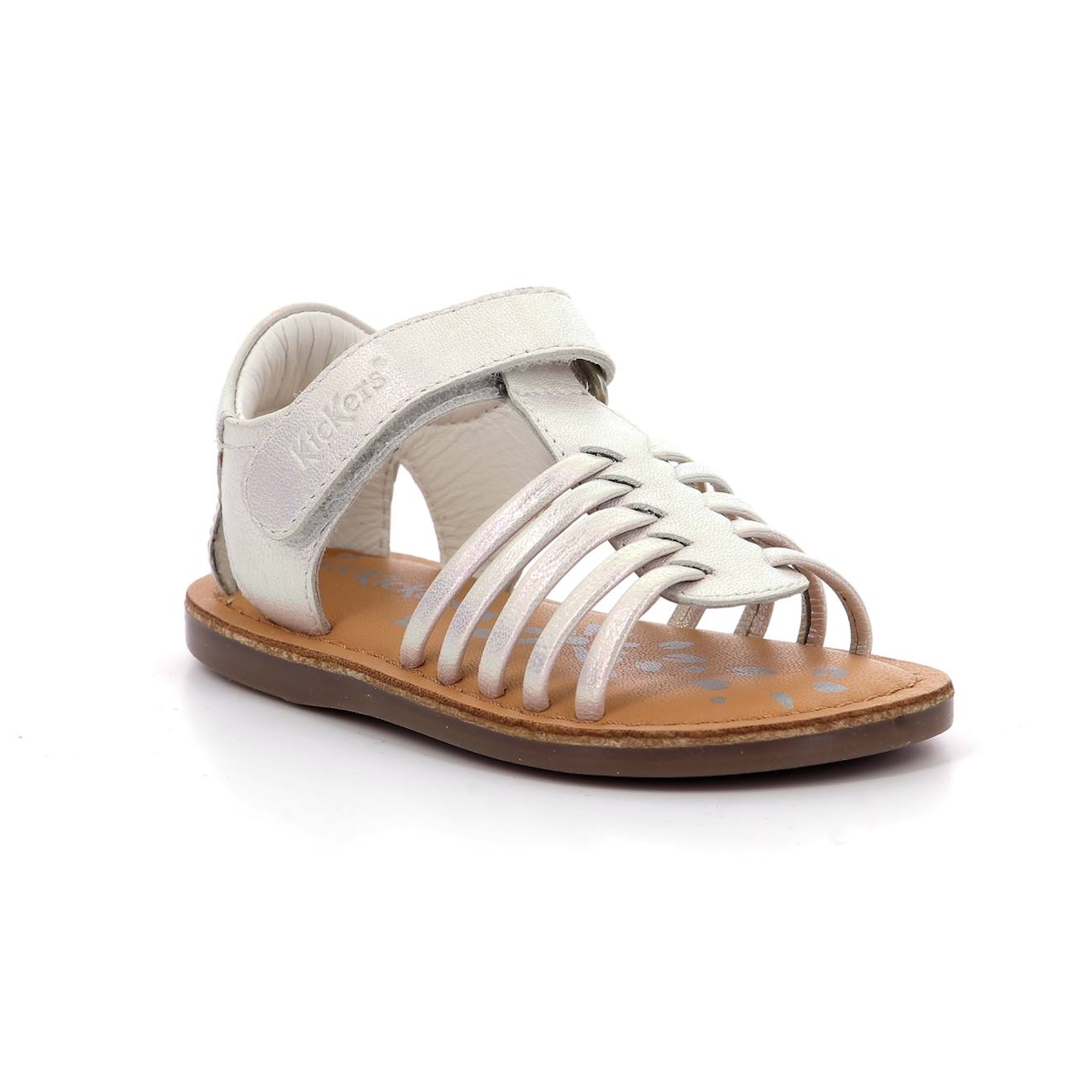 Kickers - Sandales Bébé Divslim Blanc Irise